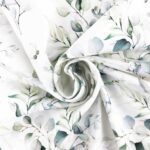 Single Jersey - Aqaurell-Eukalyptus Cremeweiß