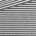 Single Jersey - Anthrazit/Weiß 5 mm Ringel