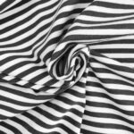 Single Jersey - Anthrazit/Weiß 5 mm Ringel