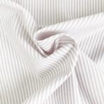 Baumwollstoff - Beige/ Weiß 3 mm Streifen