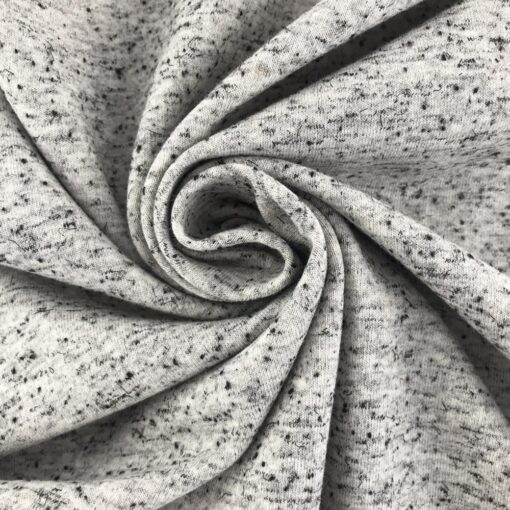 French Terry - dünner Sweatshirtstoff - Pebble mit schwarzen Sprenkeln