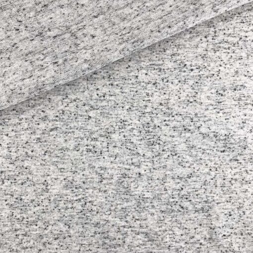 French Terry - dünner Sweatshirtstoff - Pebble mit schwarzen Sprenkeln