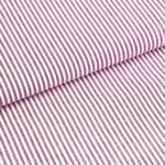 Baumwollstoff - Kirsche/ Weiß 3 mm Streifen
