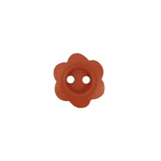 Holzknopf Blume - 15 mm - Rost Orange - 2-Loch