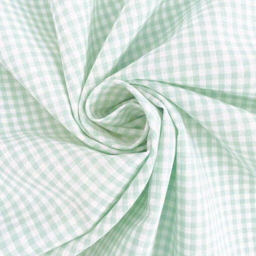 Baumwollstoff - Mint/ Weiß 3 mm kariert