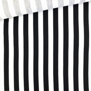 Köper-Baumwolle - Streifen Schwarz/Weiß