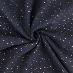 Musselin - Goldpünktchen Dunkelblau 2