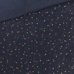 Musselin - Goldpünktchen Dunkelblau 2