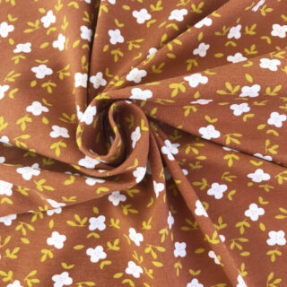 Bio Single Jersey - Streublümchen Kupfer