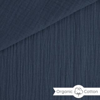 Musselin - Smoky Jeansblau - ORGANIC