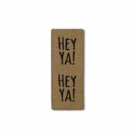 Label Loop "HEY YA!" - 50 x 20 mm - Lederbraun