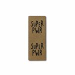 Label Loop "SUPER PWR" - 50 x 20 mm - Lederbraun