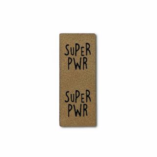 Label Loop "SUPER PWR" - 50 x 20 mm - Lederbraun