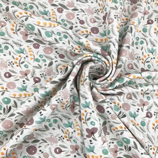 Single Jersey - Flower Whirl Cremeweiß