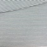 Single Jersey - Warmweiß mit 2 mm Dunkler Salbei Streifen