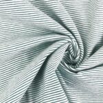 Single Jersey - Weiß mit kleinen Streifen Dunkler Salbei