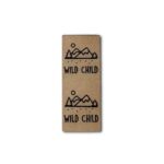 Label Loop "WILD CHILD" - 50 x 20 mm - Lederbraun