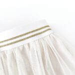 Gummiband Weiß mit 2 goldenen Streifen - 30 mm