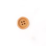 Holzknopf rund mit Rand - 20 mm - Helles Kupferbraun lackiert - 4 Loch