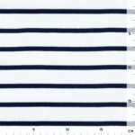 Rippenjersey - Streifen Cremeweiß/ Dunkelblau