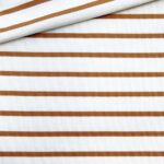 Rippenjersey - Streifen Cremeweiß/ Kupfer - NEU