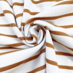 Rippenjersey - Streifen Cremeweiß/ Kupfer - NEU