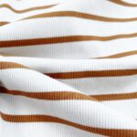 Rippenjersey - Streifen Cremeweiß/ Kupfer - NEU