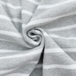 Rippenjersey - Streifen Hellgrau meliert/ Cremeweiß