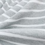 Rippenjersey - Streifen Hellgrau meliert/ Cremeweiß
