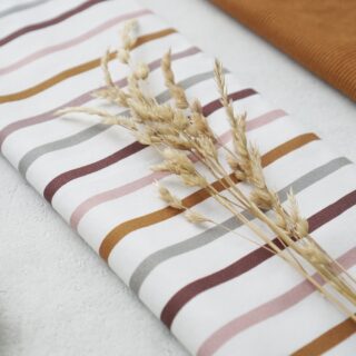 Single Jersey – Boho Dream Stripes Staubweiß