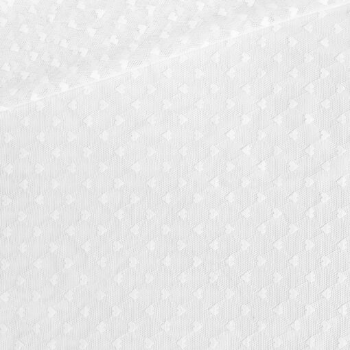 Tüllstoff - elastisch - Herzen Warmweiß