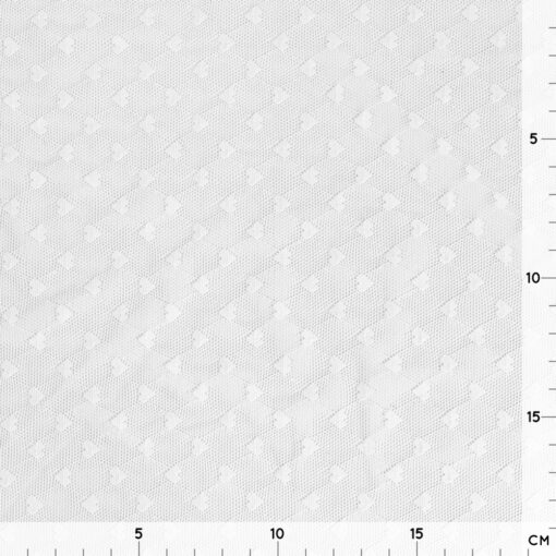 Tüllstoff - elastisch - Herzen Warmweiß