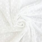 Tüllstoff - elastisch - Herzen Warmweiß