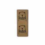 Label Loop "cute bear" - 50 x 20 mm - Lederbraun