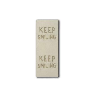 Label Loop "Keep Smiling" - 50 x 20 mm - White Sand