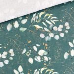 Popeline - Gold & Eukalyptus Dunkler Salbei