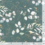 Popeline - Gold & Eukalyptus Dunkler Salbei