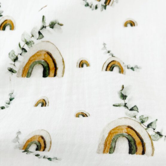 Musselin - Eukalyptus-Regenbogen Warmweiß