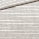 Rippenjersey - schmale Streifen Cream meliert/ Cremeweiß