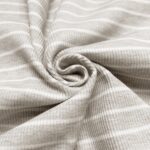 Rippenjersey - schmale Streifen Cream meliert/ Cremeweiß