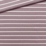 Rippenjersey - Streifen Antique Rose/ Cremeweiß