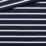 Rippenjersey - Streifen Navyblau/ Cremeweiß - NEU