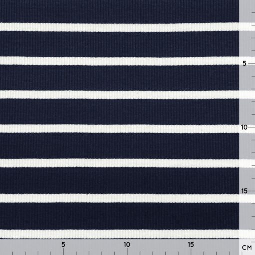 Rippenjersey - Streifen Navyblau/ Cremeweiß - NEU