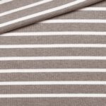 Rippenjersey - Streifen Schokobraun meliert/ Cremeweiß