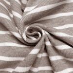 Rippenjersey - Streifen Schokobraun meliert/ Cremeweiß