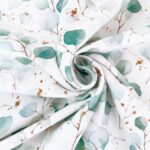 Single Jersey - Gold & Eukalyptus Dunkle Jade - ORGANIC