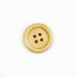 Holzknopf rund mit Rand - 20 mm - Dunkles Natur lackiert - 4 Loch