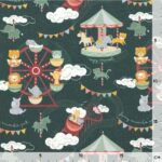 Single Jersey - Rummeltiere Dunkle Pinie - ORGANIC