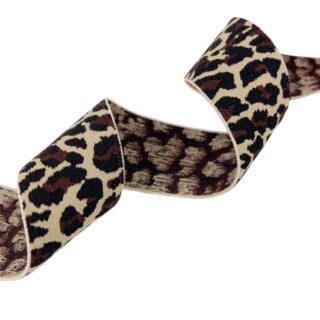 Gummiband - Helles Camel Beige Leo - 40 mm