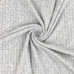 Breiter Rippenjersey - Lochmuster - Hellgrau meliert